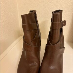 Cole Haan Brown Ankle Booties with Straps